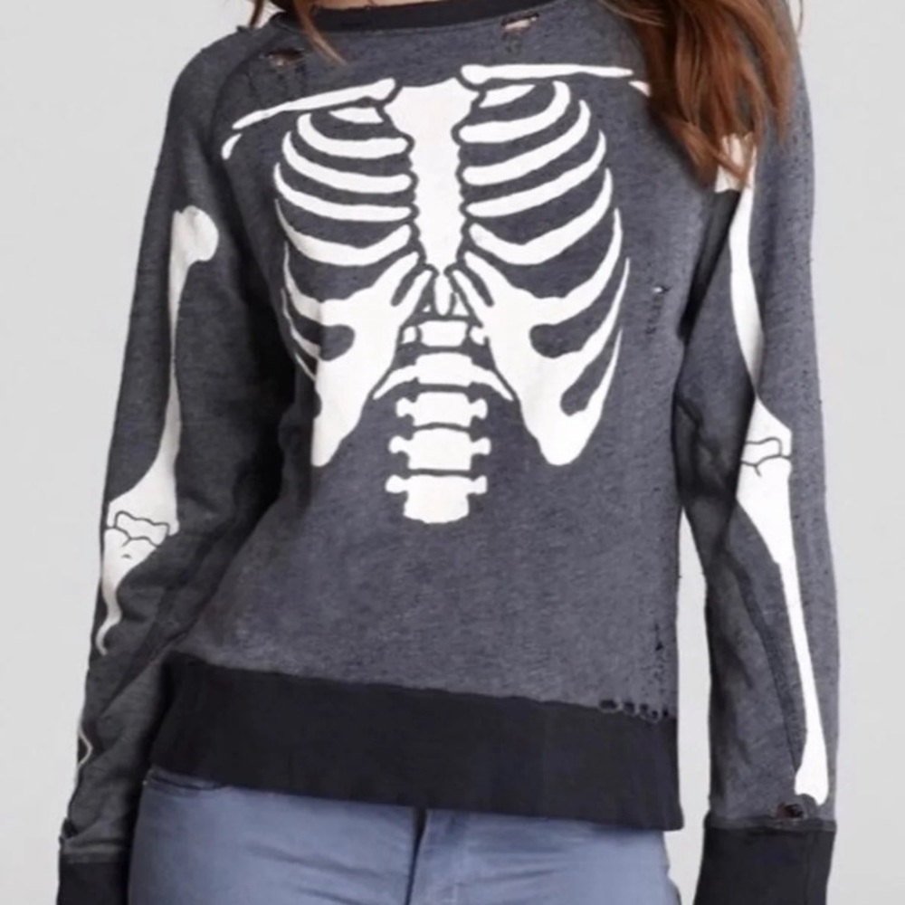 HTF Wildfox Distressed Inside Out Jumper